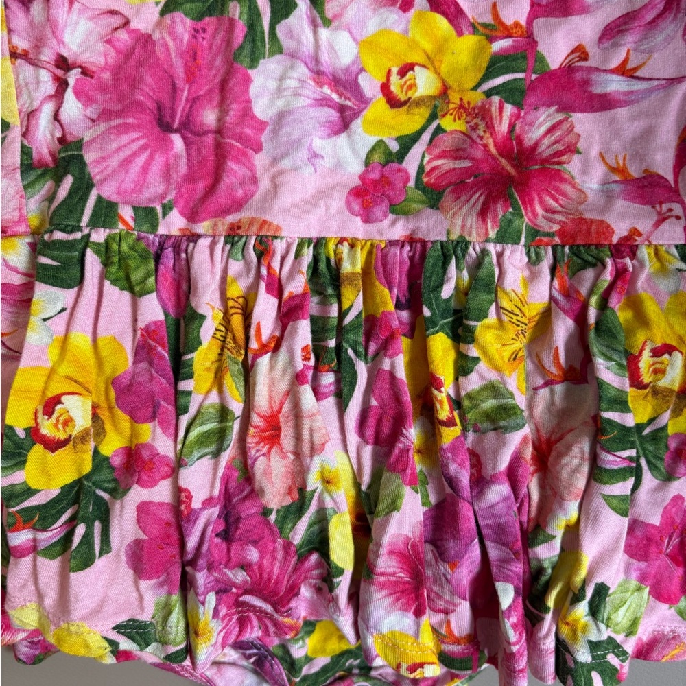 Posh peanut Malana hibiscus floral twirl dress with bodysuit VGUC 2T - Picture 4 of 7